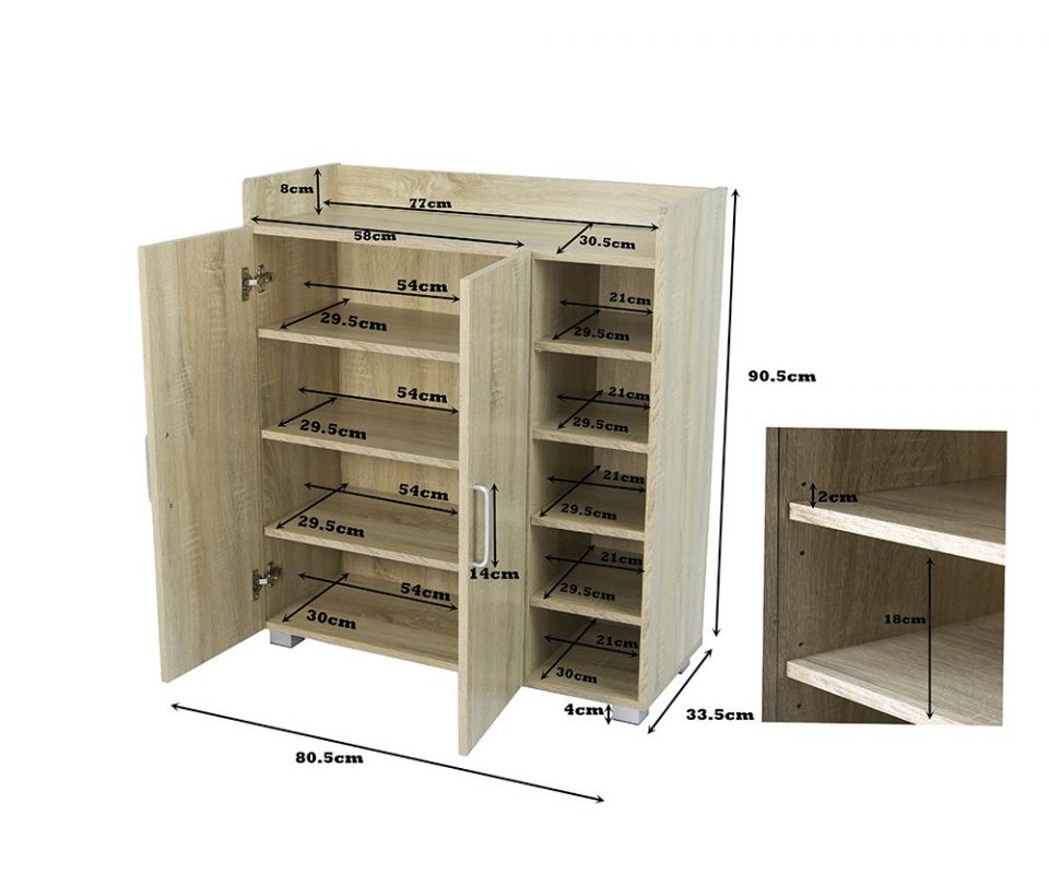 Chọn kích thước tủ giày dép trong gia đình hợp phong thủy tu giay 18