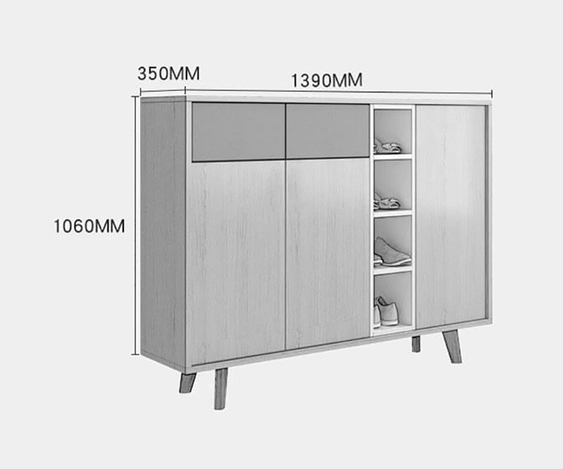 Chọn kích thước tủ giày dép trong gia đình hợp phong thủy tu giay 23