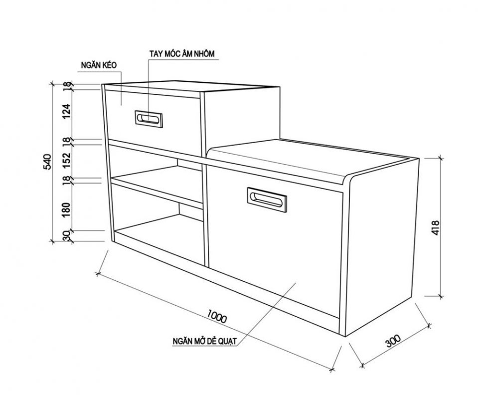 Chọn kích thước tủ giày dép trong gia đình hợp phong thủy tu giay 8