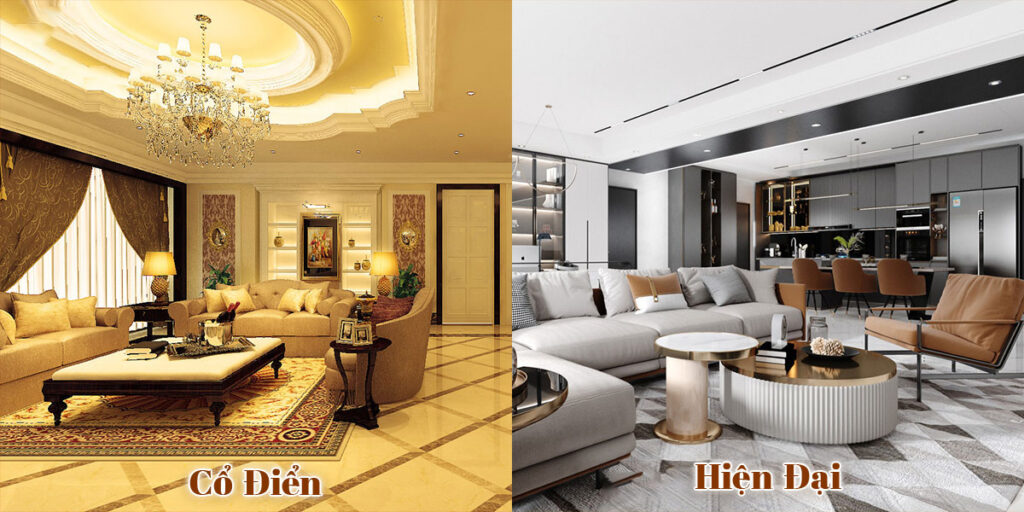 So Sánh Nội Thất Cổ Điển và Hiện Đại Màu sắc Truyền thống vs Đương đại