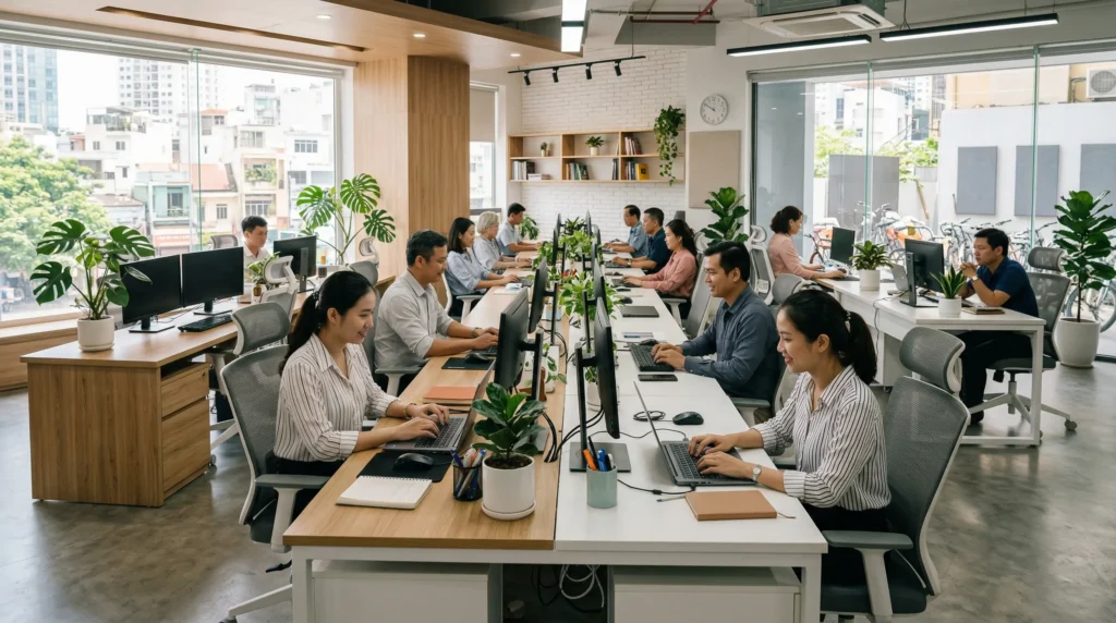 Thi công phòng làm việc của nhân viên